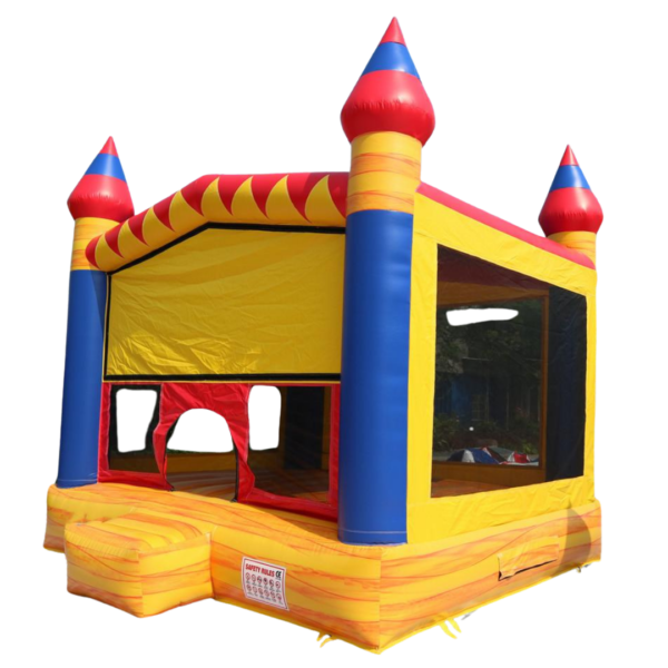 This Jump With Inflatable Factories, CA, small Castle jumper has a 90 square foot bouncing area. Great for kids ages eight and younger. Make sure to get your little prince his own Castle for his next party.